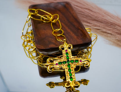 GOLD JADE RUBY CROSS