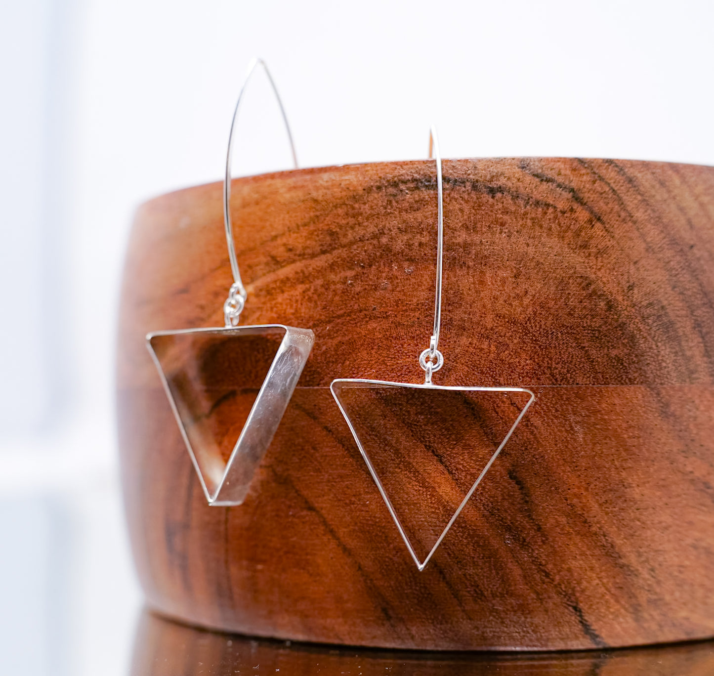 STERLING SILVER SMALL TRIANGLE EARRINGS