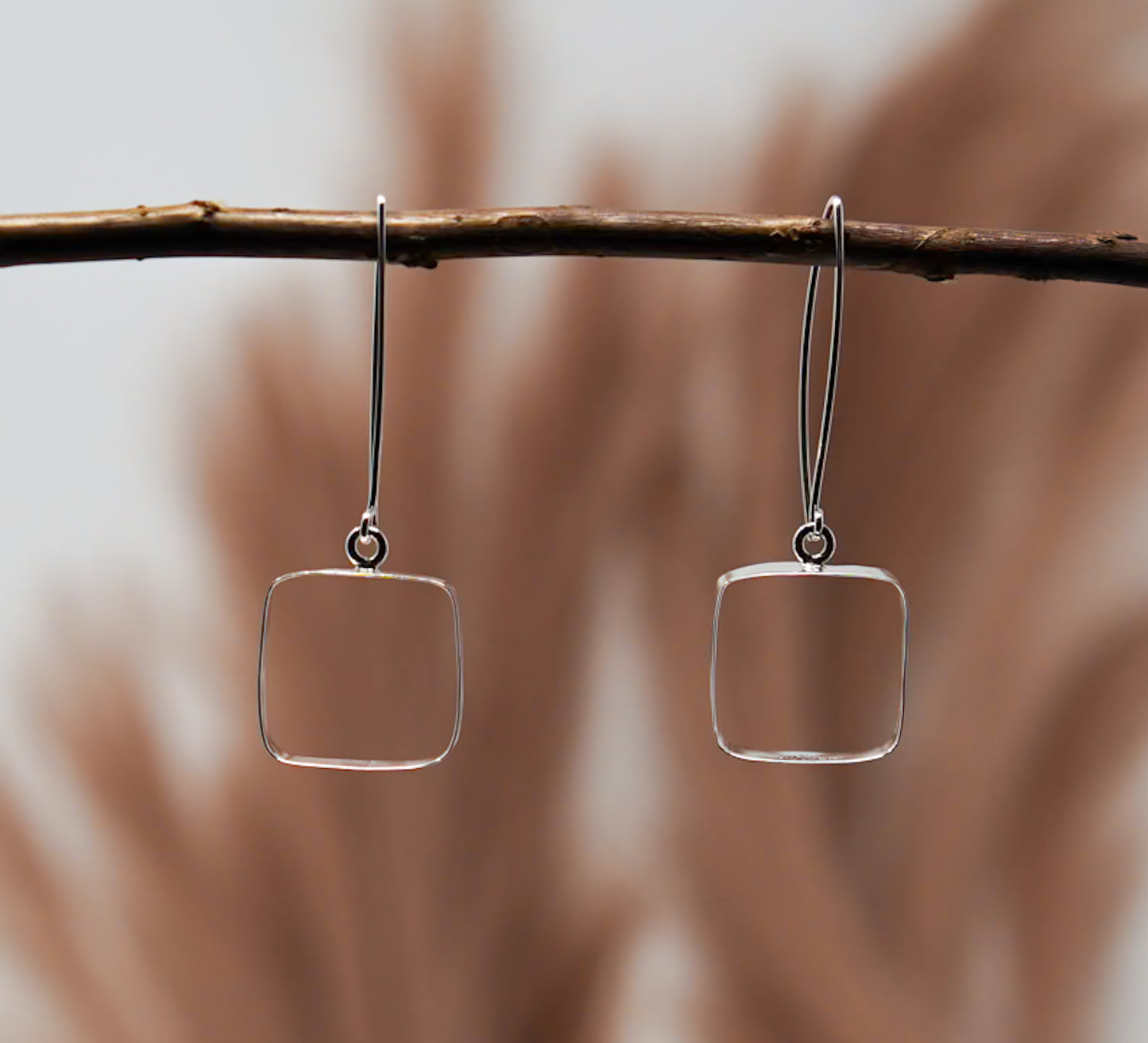 STERLING SILVER SMALL SQUARE EARRINGS